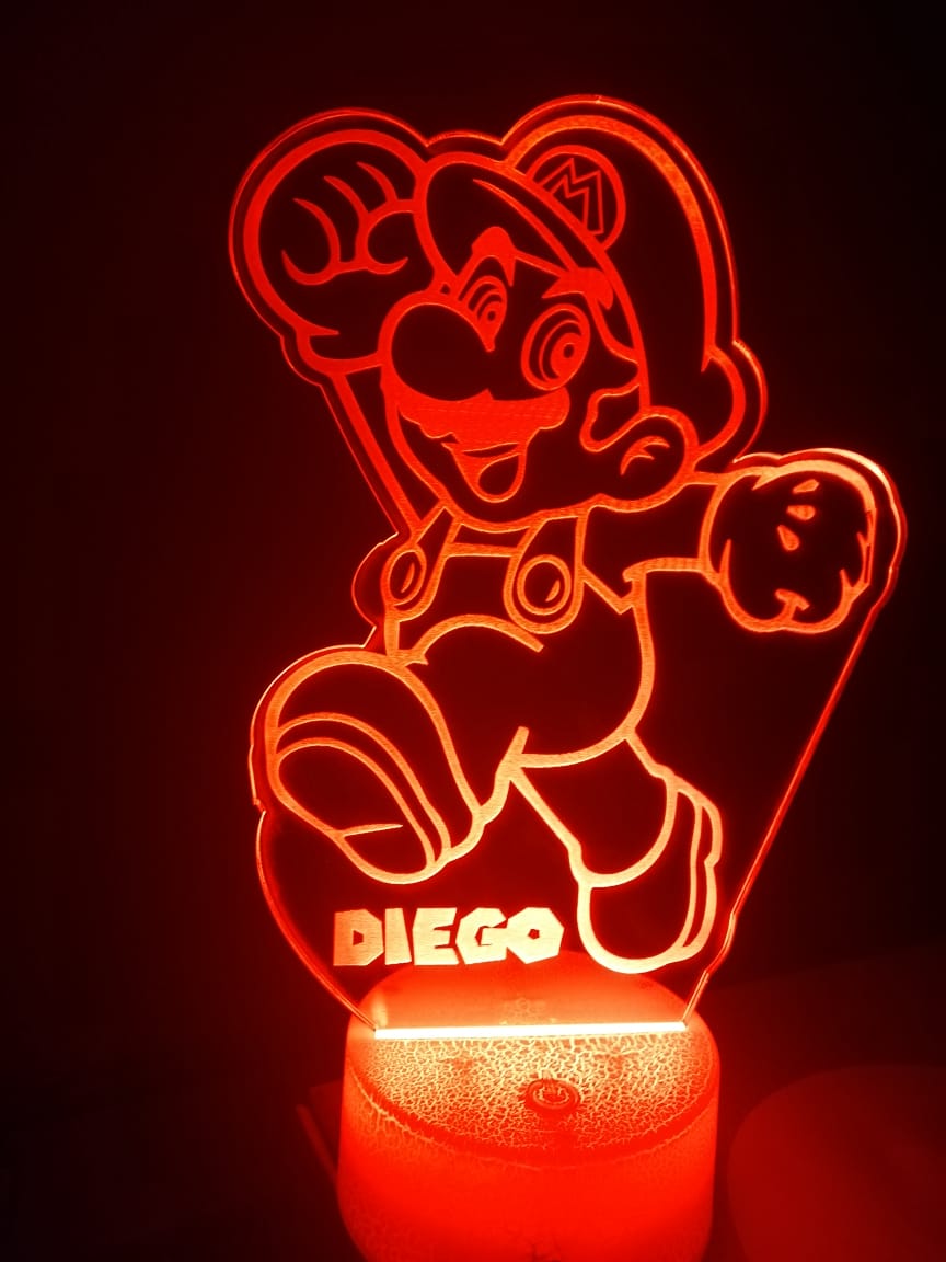 Lámpara LED Mario Bross personalizada · Regalos Originales - Creaciones  Mikeldi