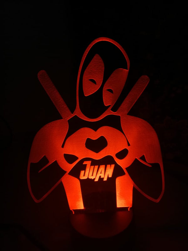 Lámpara personalizada Deadpool Love