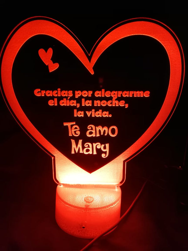 Lámpara personalizada Corazón Amor