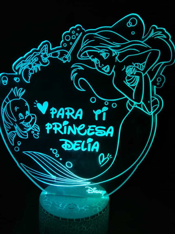 Lámpara personalizada Princesa Disney (La Sirenita)
