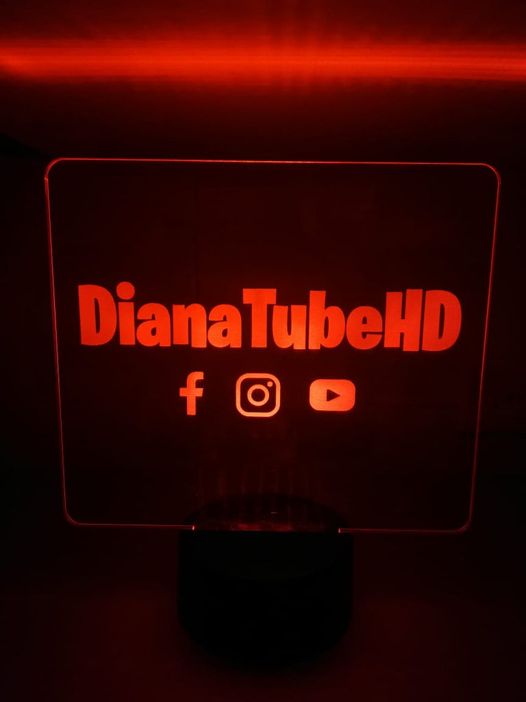 Lámpara personalizada Canal de Youtube Diana tube HD