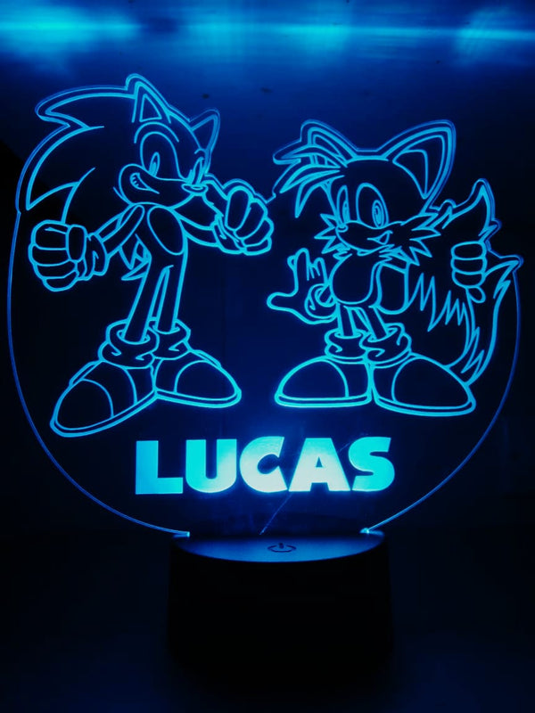 Lámpara personalizada Sonic y Tails